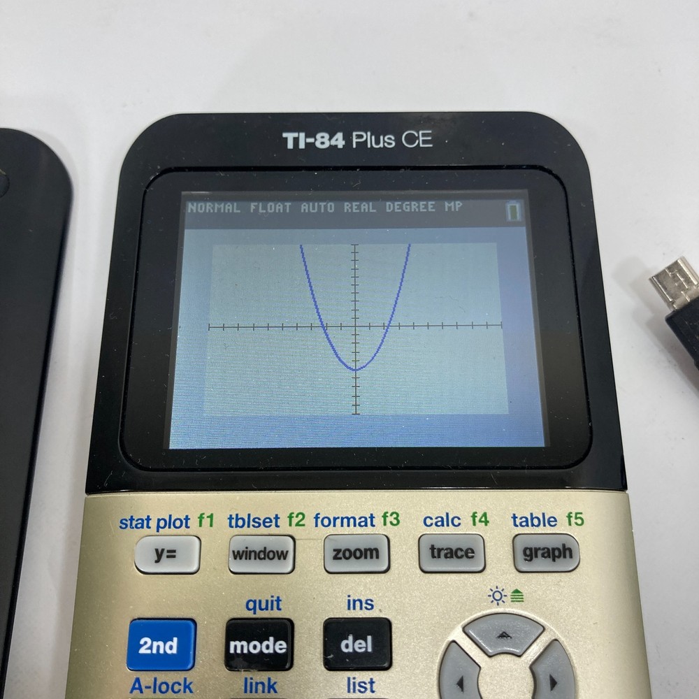 Texas Instruments TI-84 Plus CE Graphing Calculator With Cover, Cable - TESTED