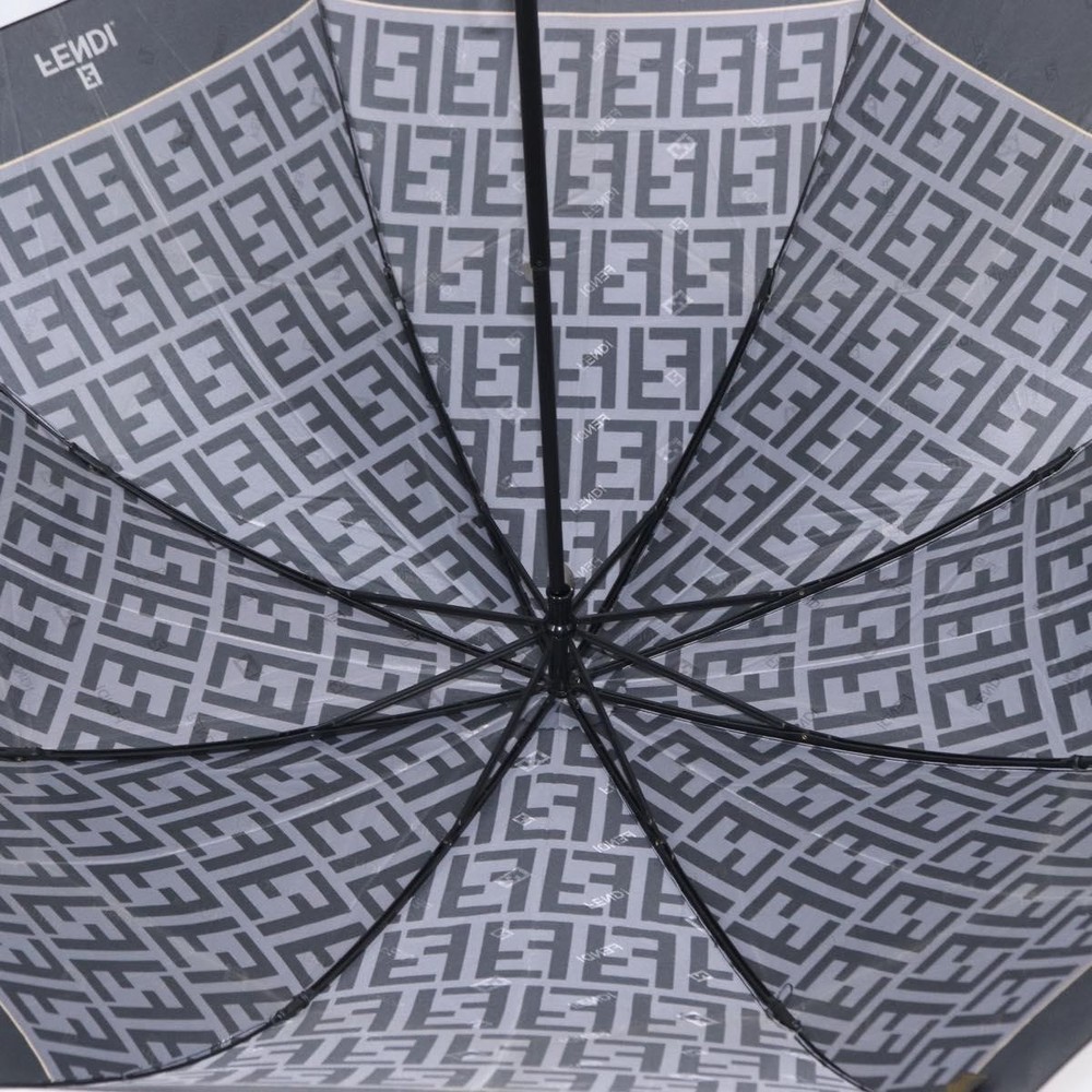 FENDI Zucca Canvas Folding Umbrella Navy Auth am9873