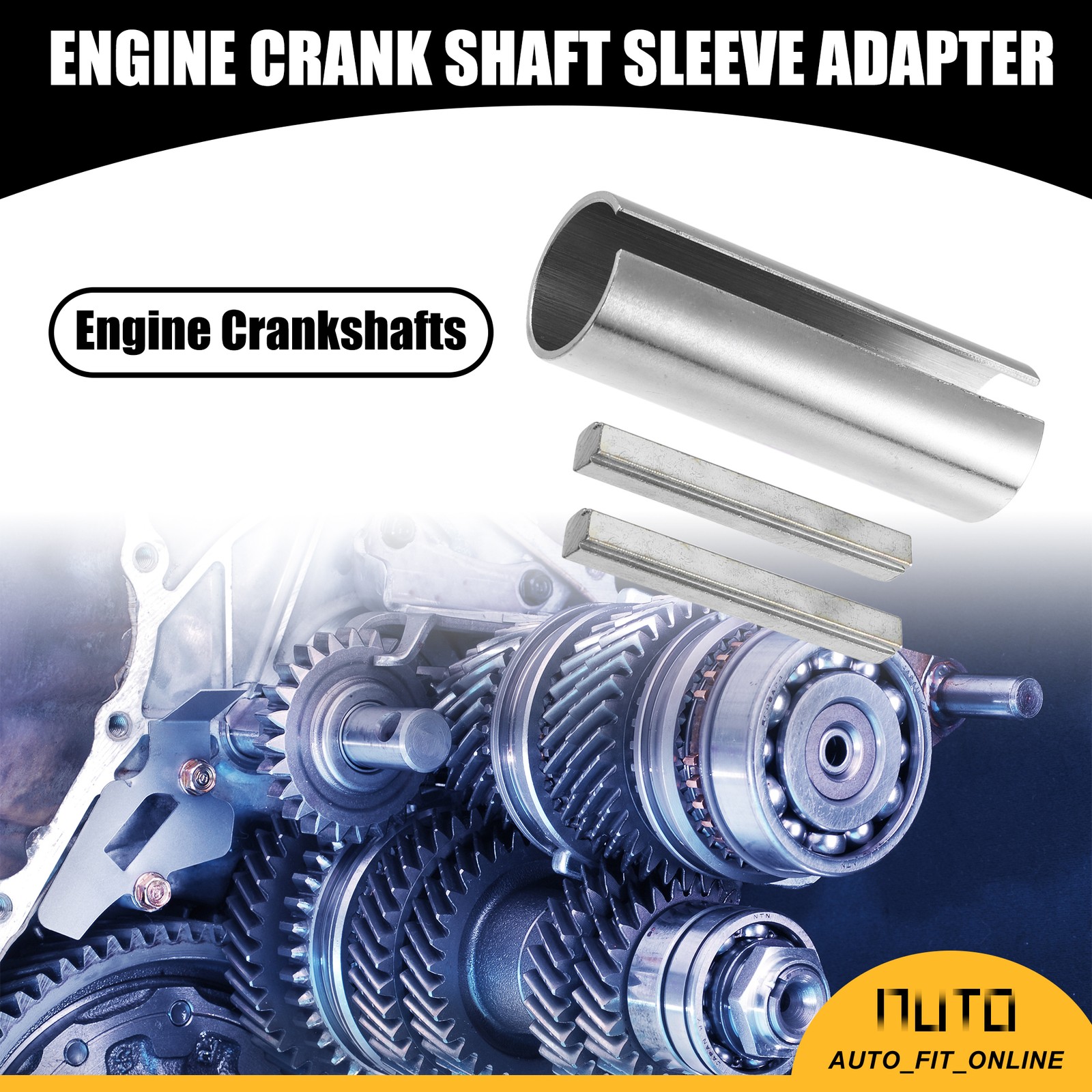 Single 7/8" to 1" Engine Pulley Crank Shaft Sleeve Adapter w/Step Key Universal