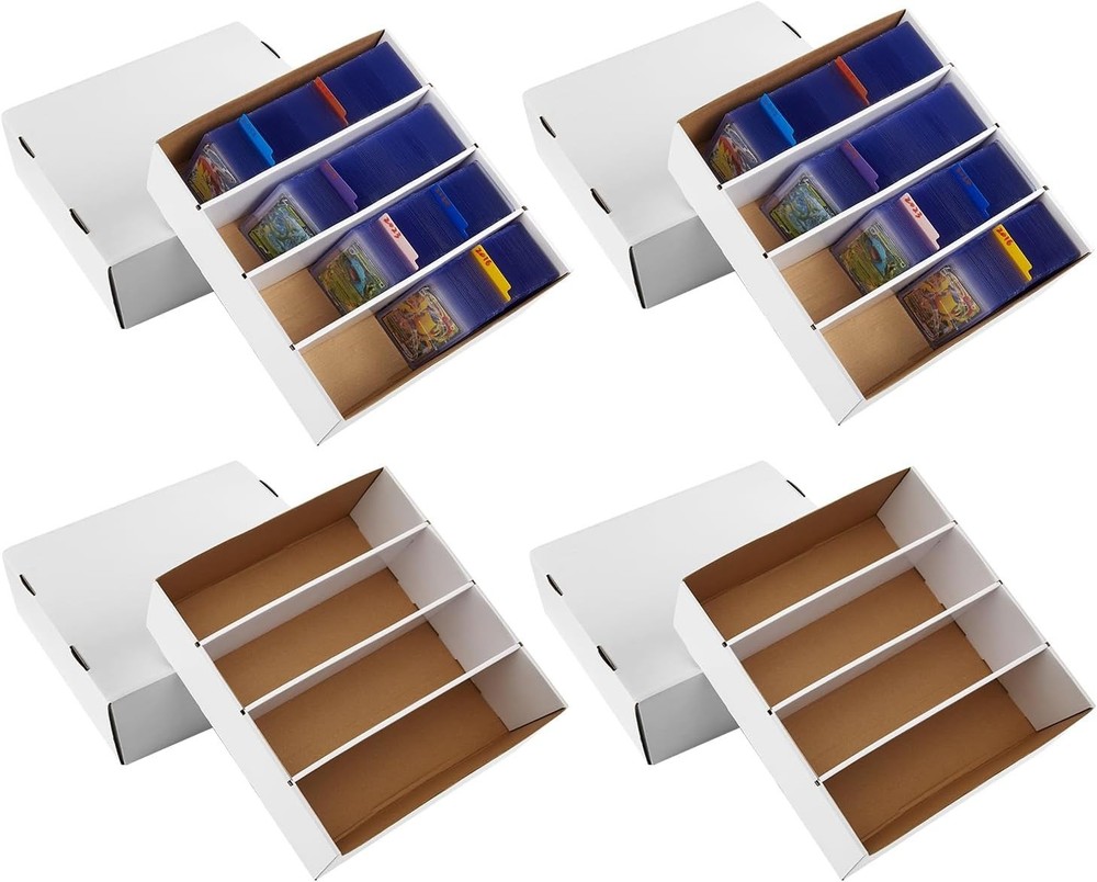 Eco-Friendly 4 Pack Card Storage Boxes – Durable Design, Easy Assembly & Storage
