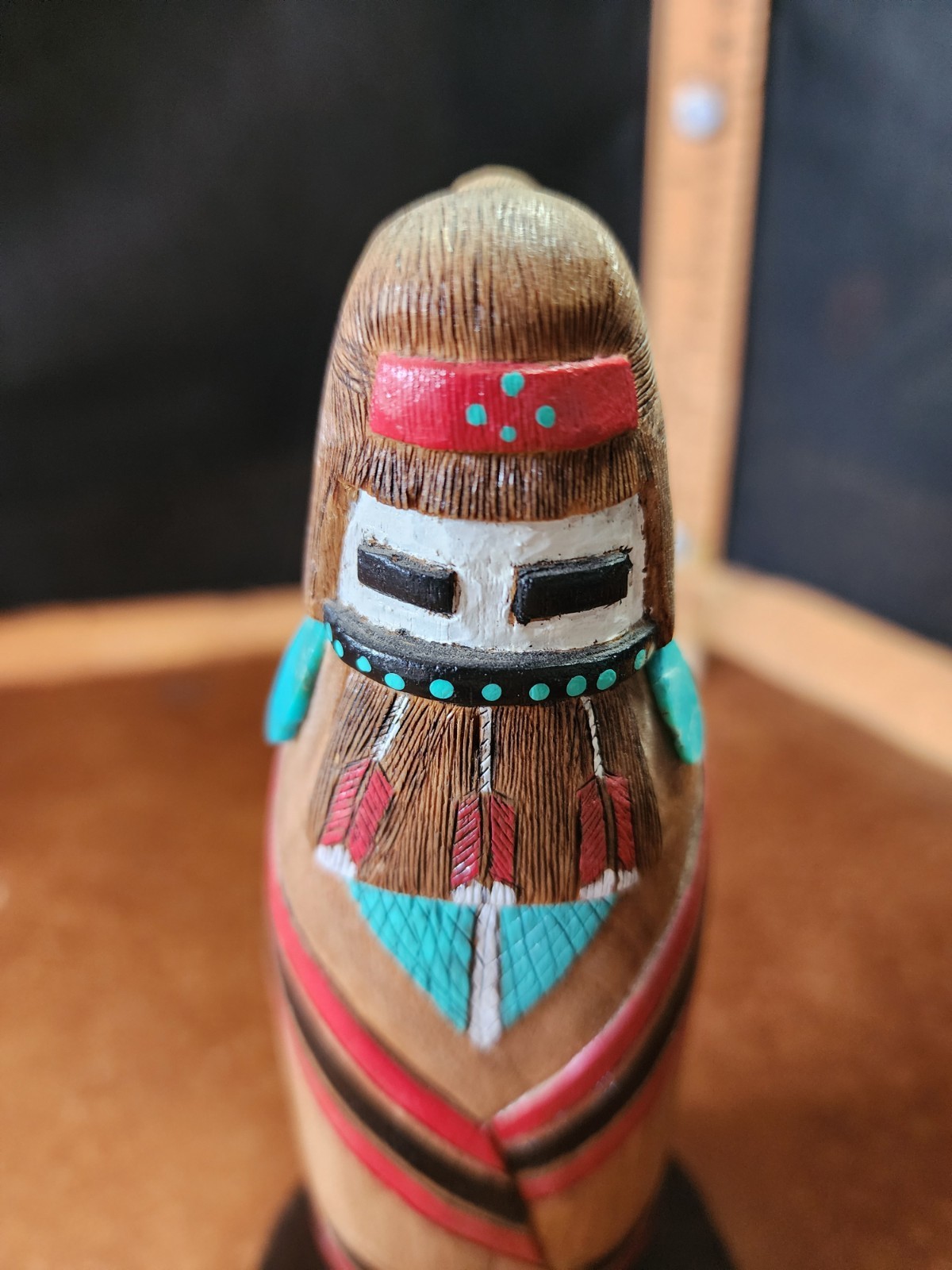 Vtg Native Hopi Hand Carved & Painted Long Hair Maiden Kachina Doll By O. Larson