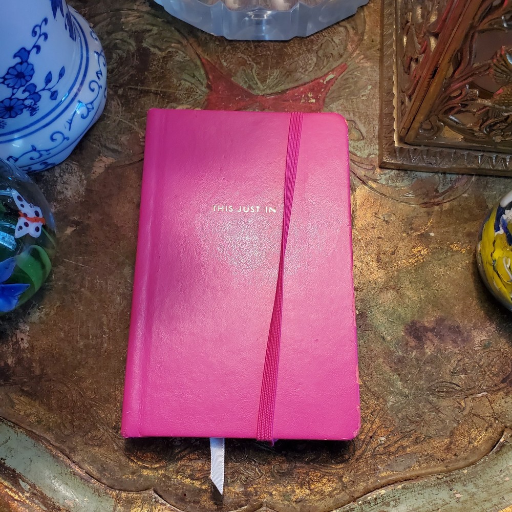 Kate Spade THIS JUST IN Lined Notebook Small Size Gold Edge Elastic Strap Damage