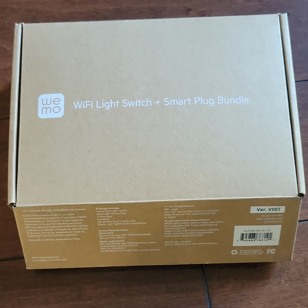 WeMo Mini WiFi Smart Plug Type B App-Controlled Remote swtch