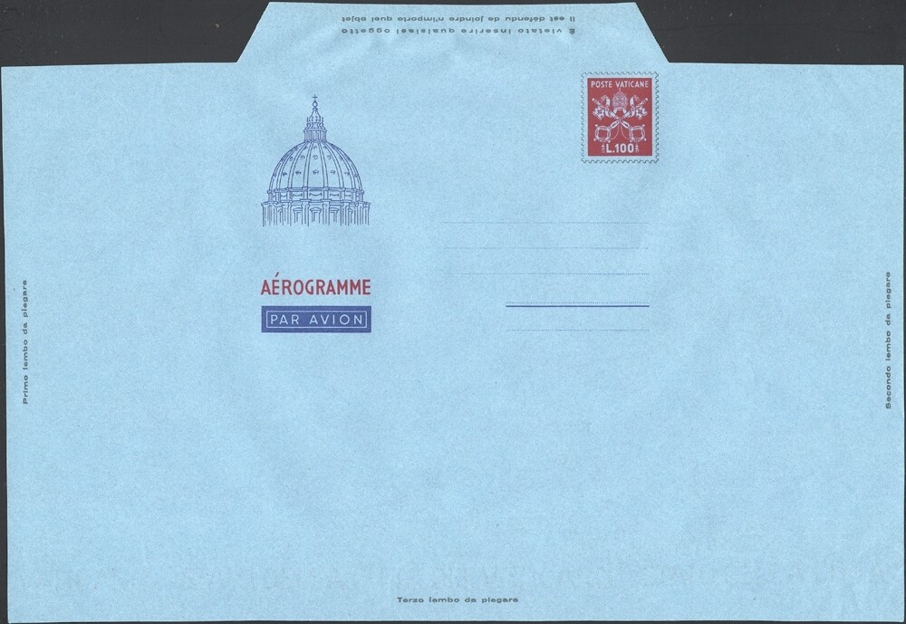 VATICAN, 1954. Aerogramme H&G 7, Mint, Unfolded