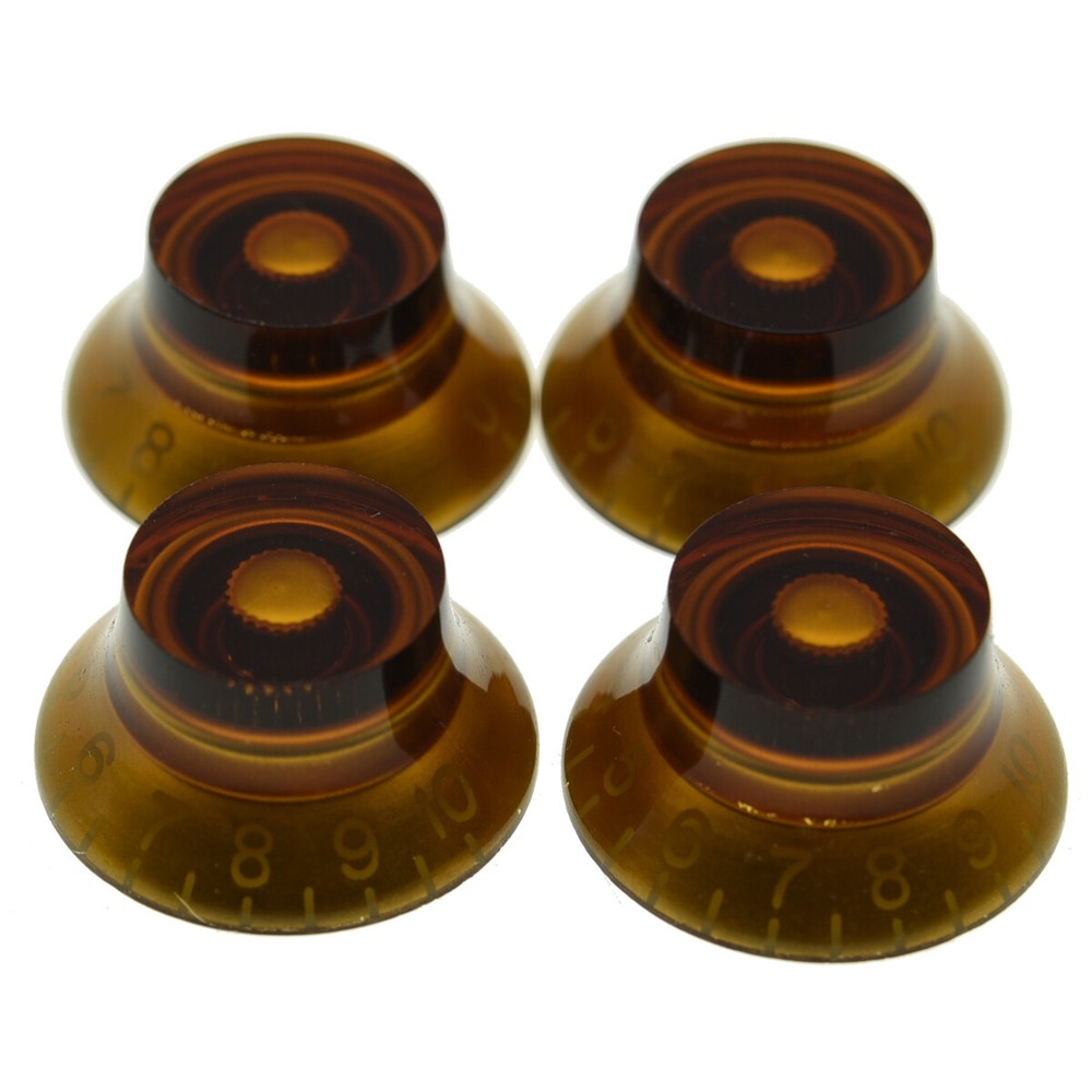 LP Guitar Bell Knobs 24 Fine Spline Top Hat Knobs for Gibson Les Paul Amber