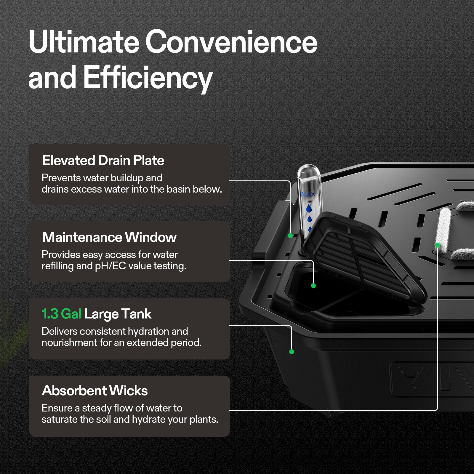 VIVOSUN 4-Pack FlexFeed Self-Watering Fabric Pot, Auto-Irrigation Fabric Base
