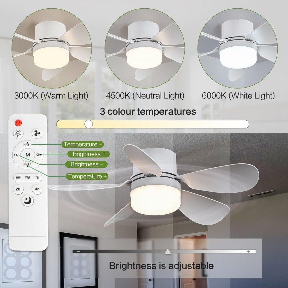 Screw-in Ceiling Fan Light E26E27 Base with Remote-Dimmable Socket Lamp for Home