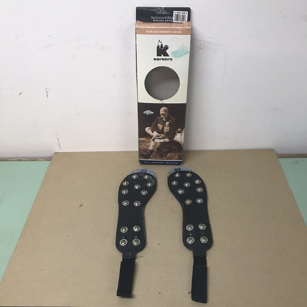 KORKERS OMNITRAX STUDDED RUBBER REPLACEMENT SOLE SIZE 8 WADING BOOT