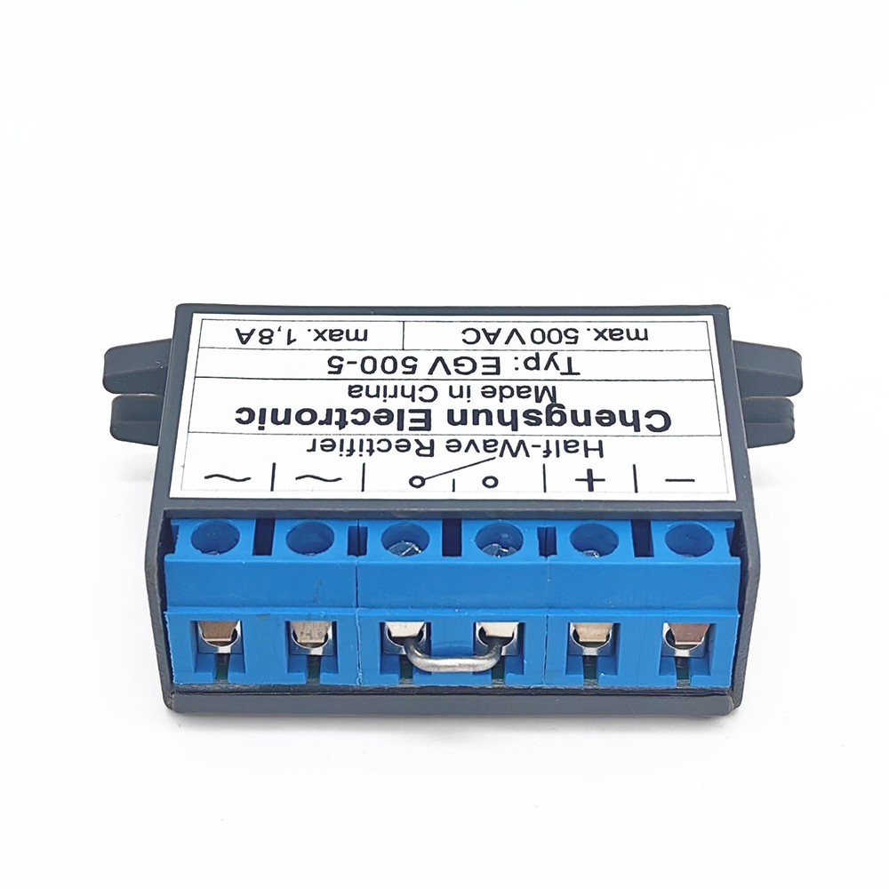Type: EGV 500-5 max. 500V AC max. 1,8A Half-Wave Rectifier