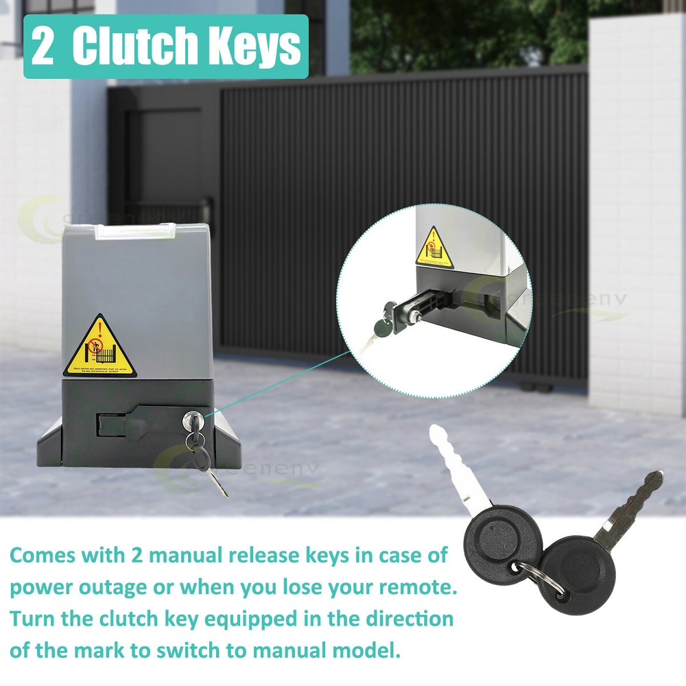 4400lbs Automatic Sliding Gate Opener Door Operator 4 Remote Control+APP Control