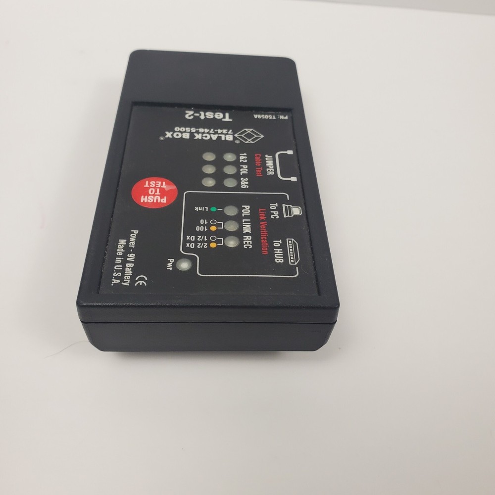 Black Box Ethernet Cable Tester TS059A 724-746-5500 Test 2 Cable Link PC HUB