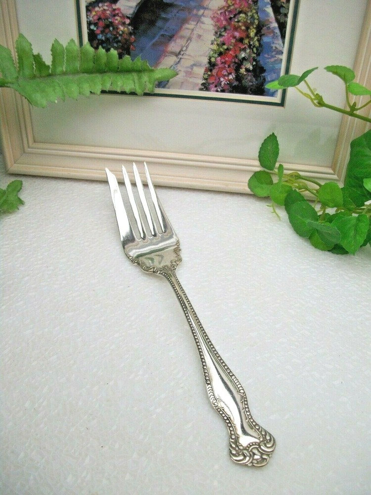 Antique  Oneida Silver  BERNICE  Silverplate Cold Meat Serving Fork  1900
