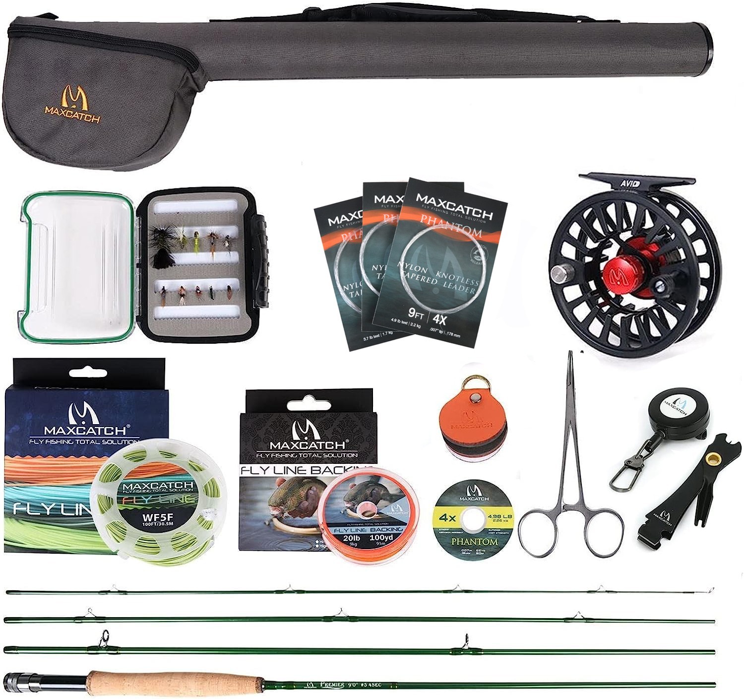 Maxcatch Premier Fly Fishing Rod Reel Combo Complete 9' Fishing Outfit Kits