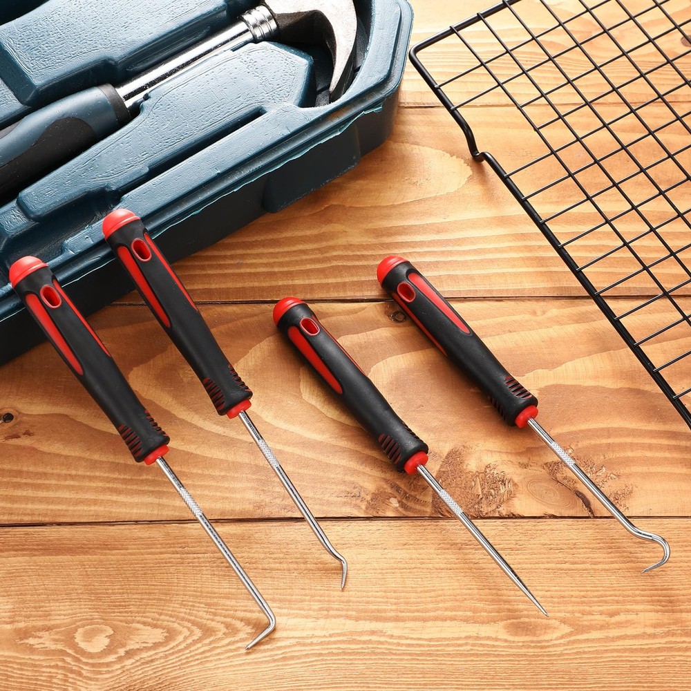 4PCS Pick and Hook Set 6.5" Precision Red