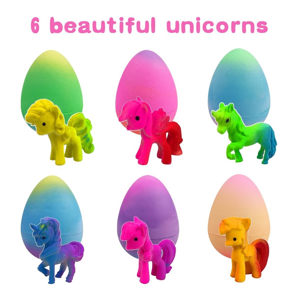 Yaxuan 6 Pack Unicorn Hatching Surprise Eggs Miniature, Multicolor