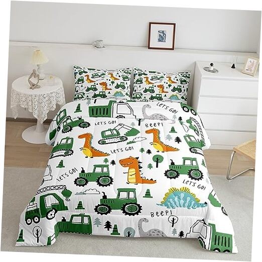 Kids Construction Comforter Set Size Dinosaur Construction Full Multi 36
