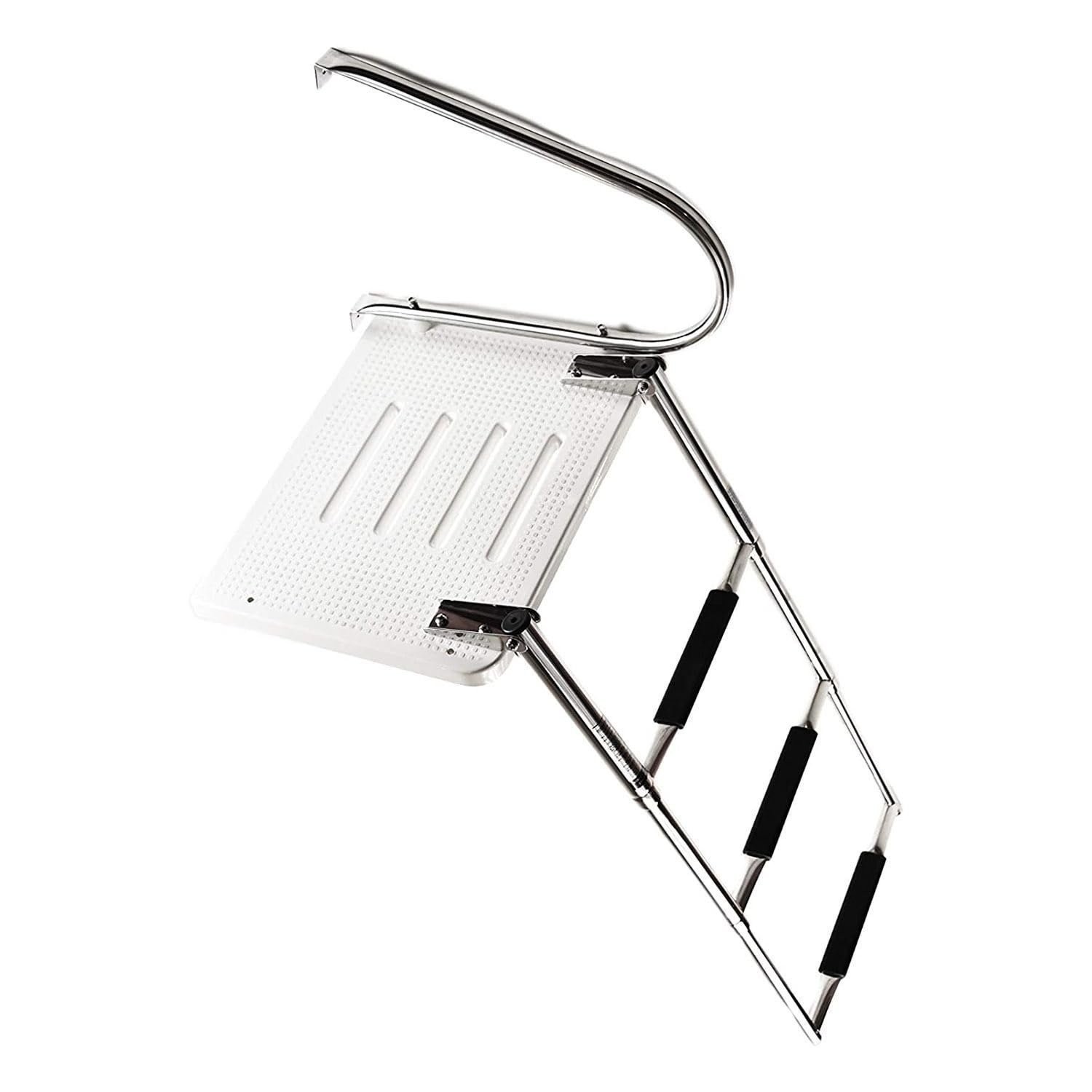 Marine City 3 Step Stainless Steel Telescoping Boat O/B Swim Ladder for Boat
