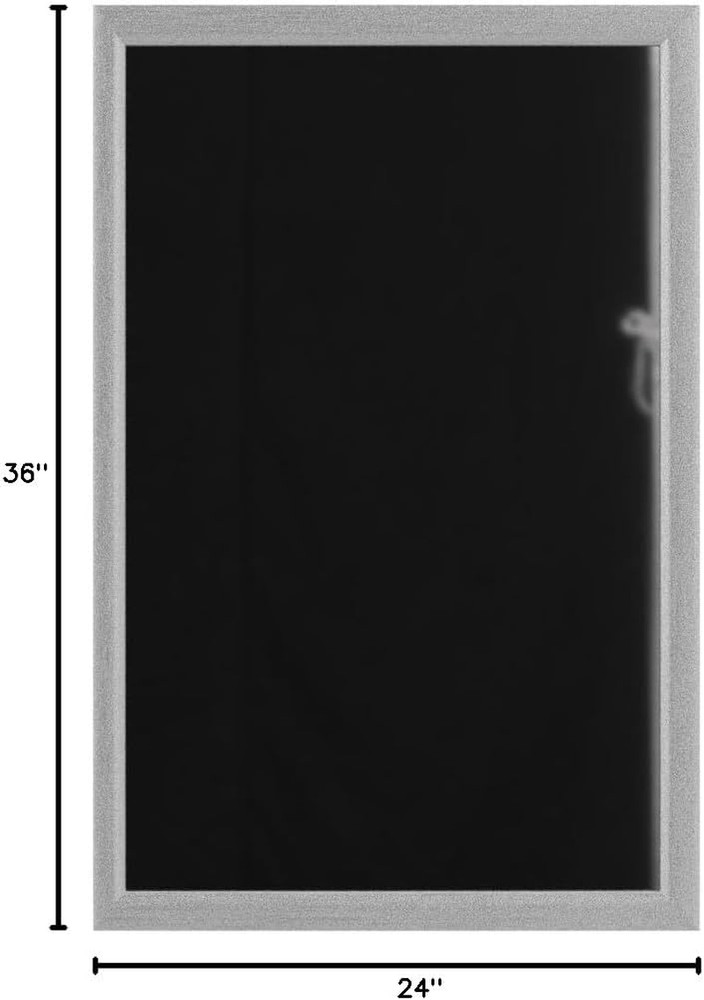 Stylish 24" x 36" Rectangular Wall Mirror with Nickel Trim