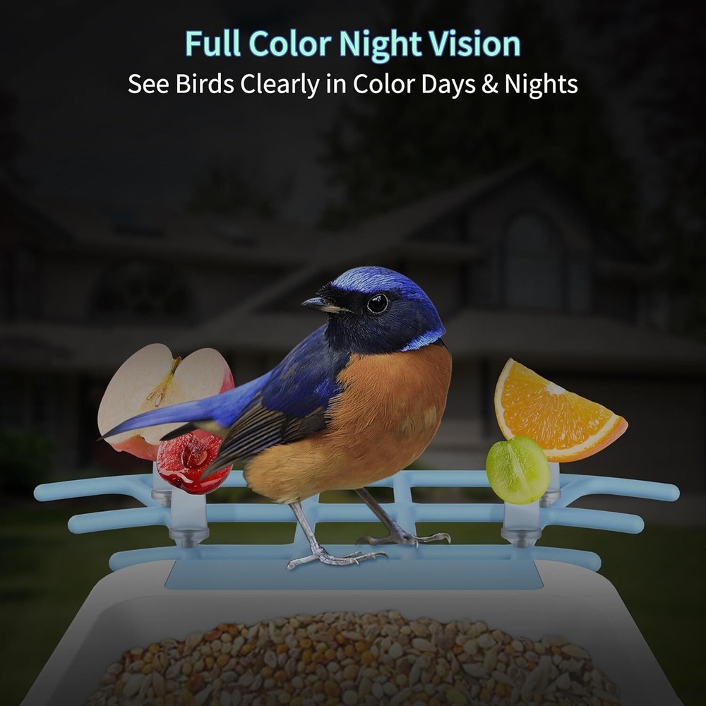 Twesync Smart Bird Feeder Camera Solar Powered, AI Identify Bird Feeder Camera
