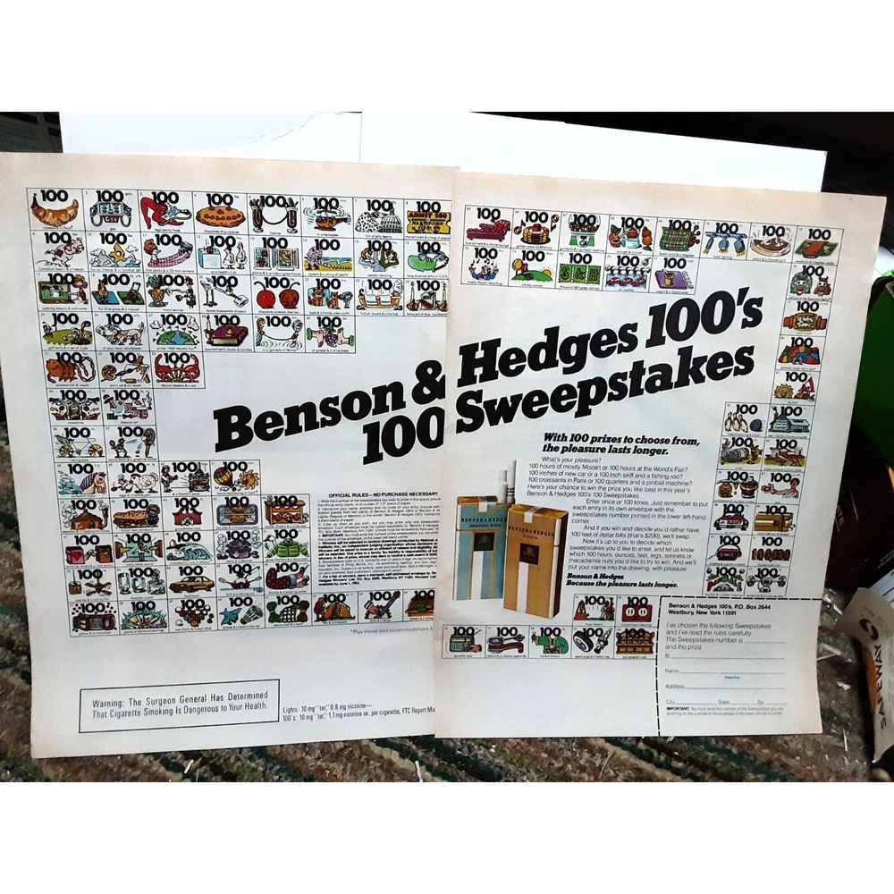 1981 Benson Hedges Cigarettes Original Print Ad Vintage