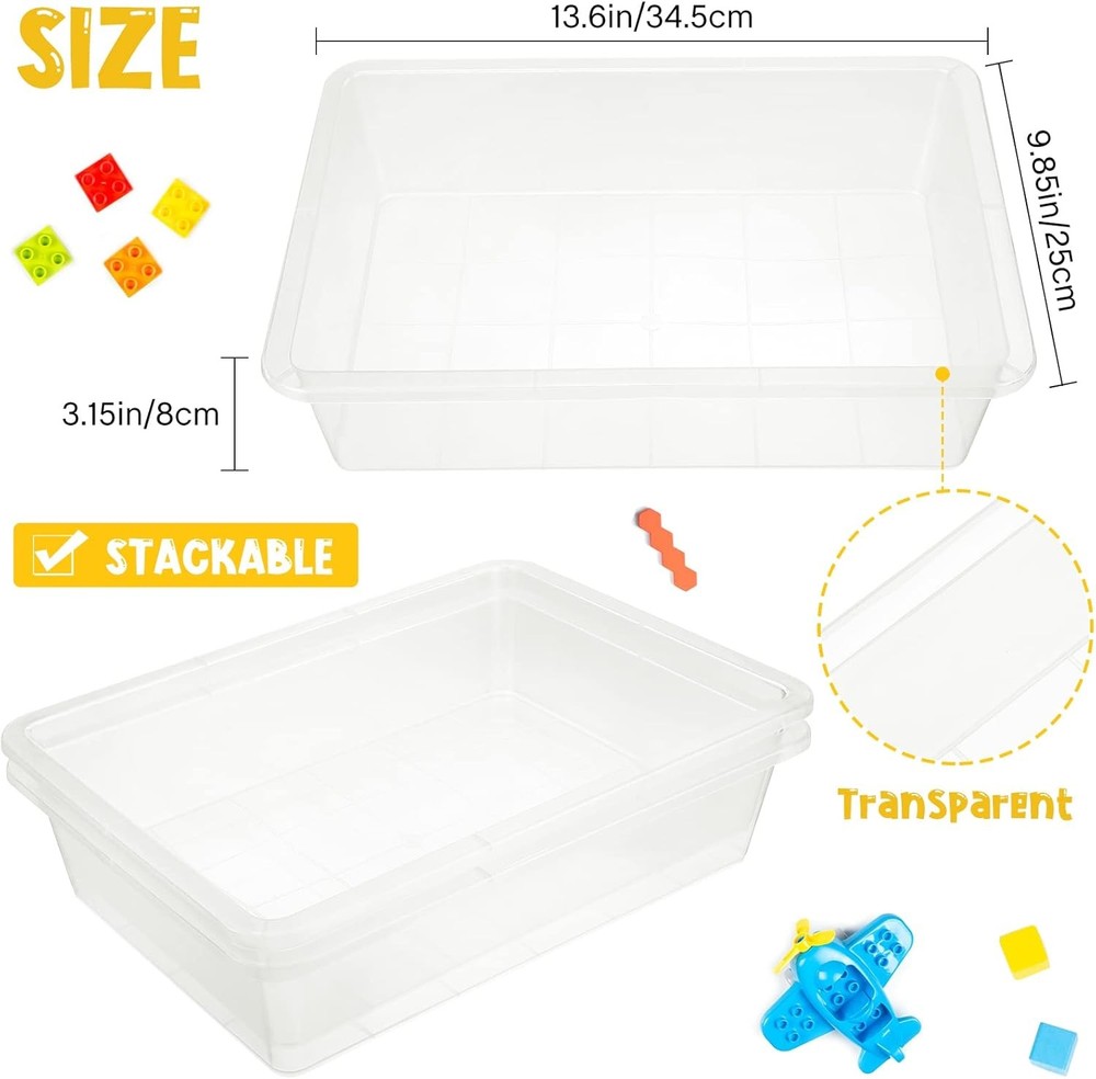 24 Pcs Plastic Paper Trays Classroom Stackable Letter Size Flat Organizer Bins