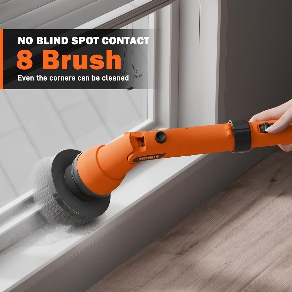 Versatile Electric Scrubber - 2 Batteries, Telescopic Handle
