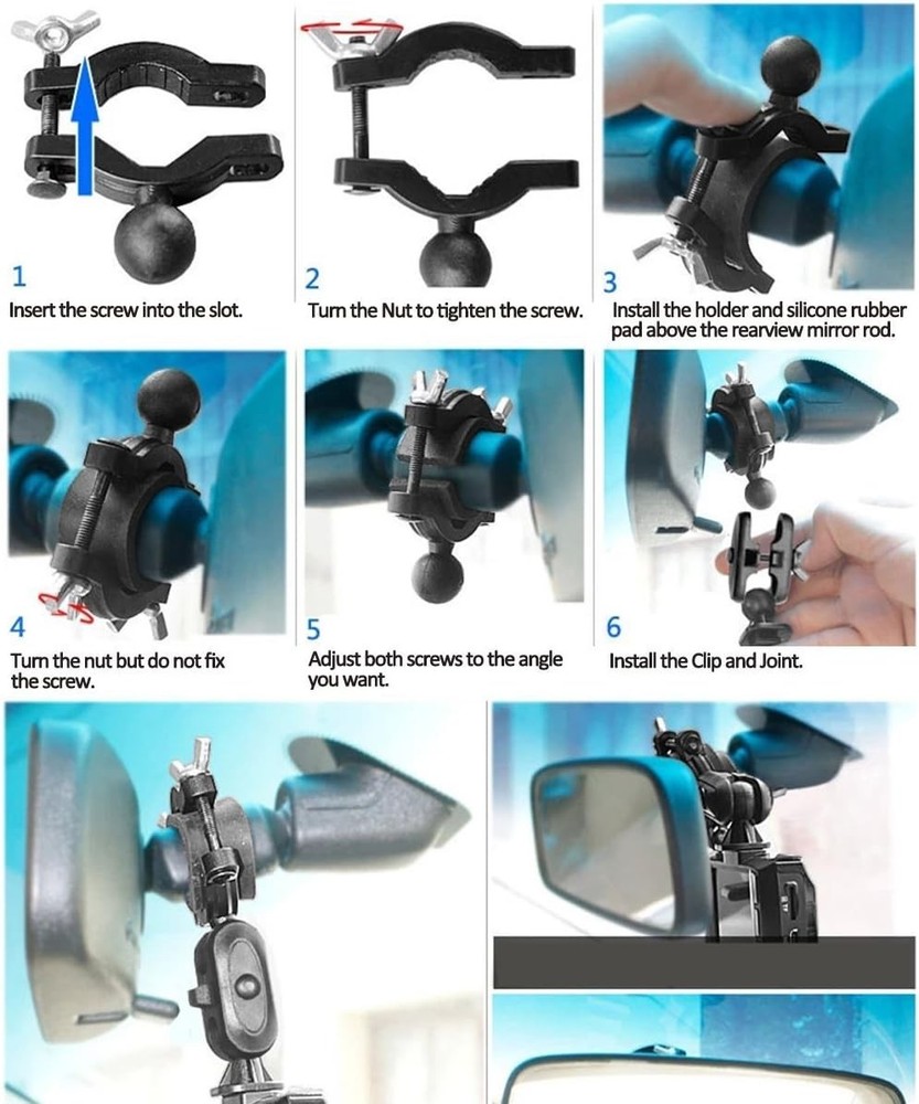 Rearview mirror radar detector mount bracket with magnet connection