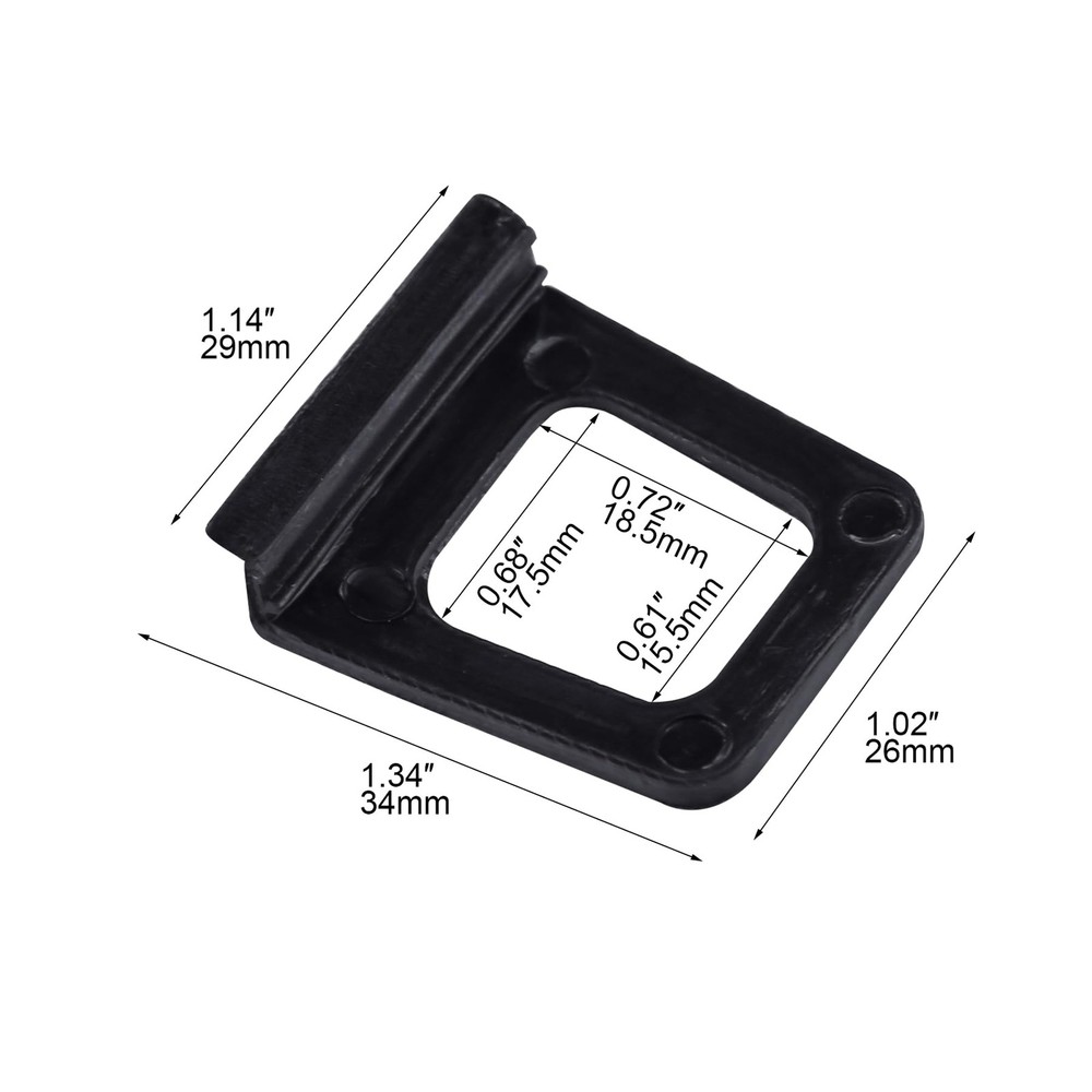 Window Screen Lift Tabs - Hollow, Universal, Black Plastic Pull Tabs 30 Pack