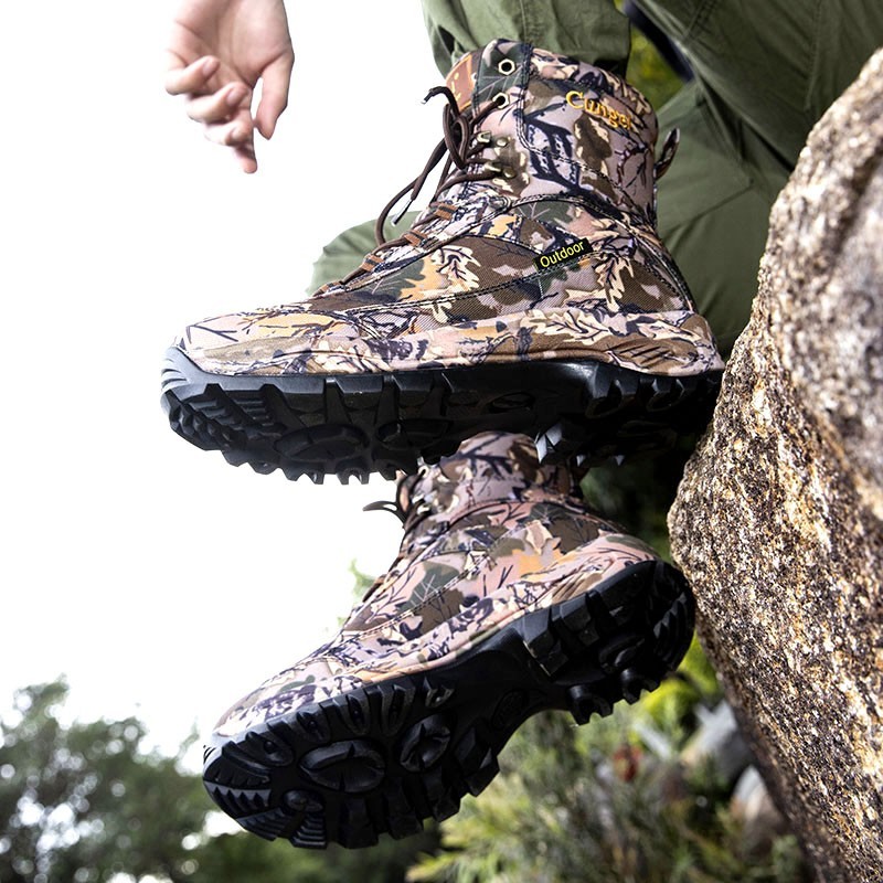 2025 New Men Camo Hunting Shoes Durable Outdoor Shoes High-Cut Fishing Climbing