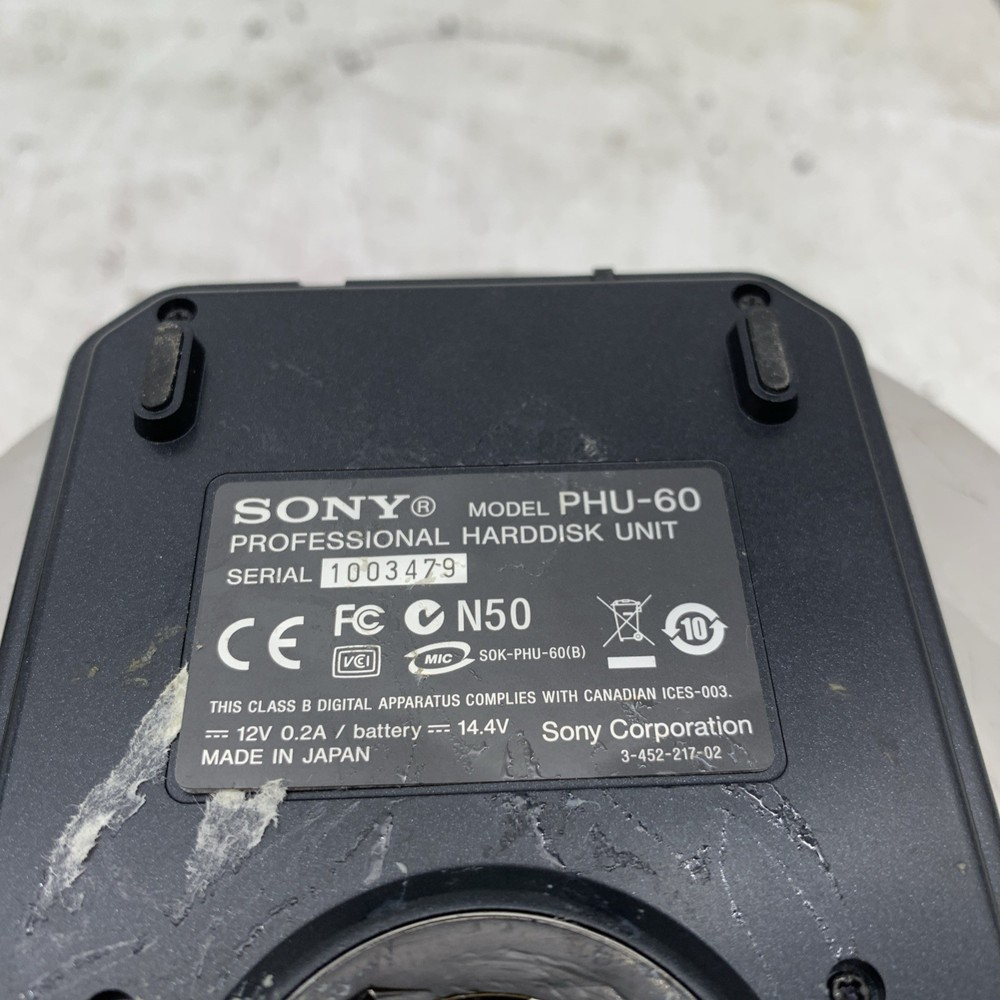 Sony PHU-60 Professional Hard Disk Unit Only. Untested. For Parts.
