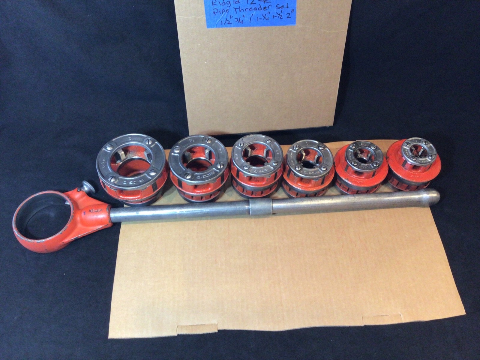 RIDGID 12 R PIPE THREADING DIE SET 1/2"-2", 6 Die Heads, FITS RIDGID 700 12R