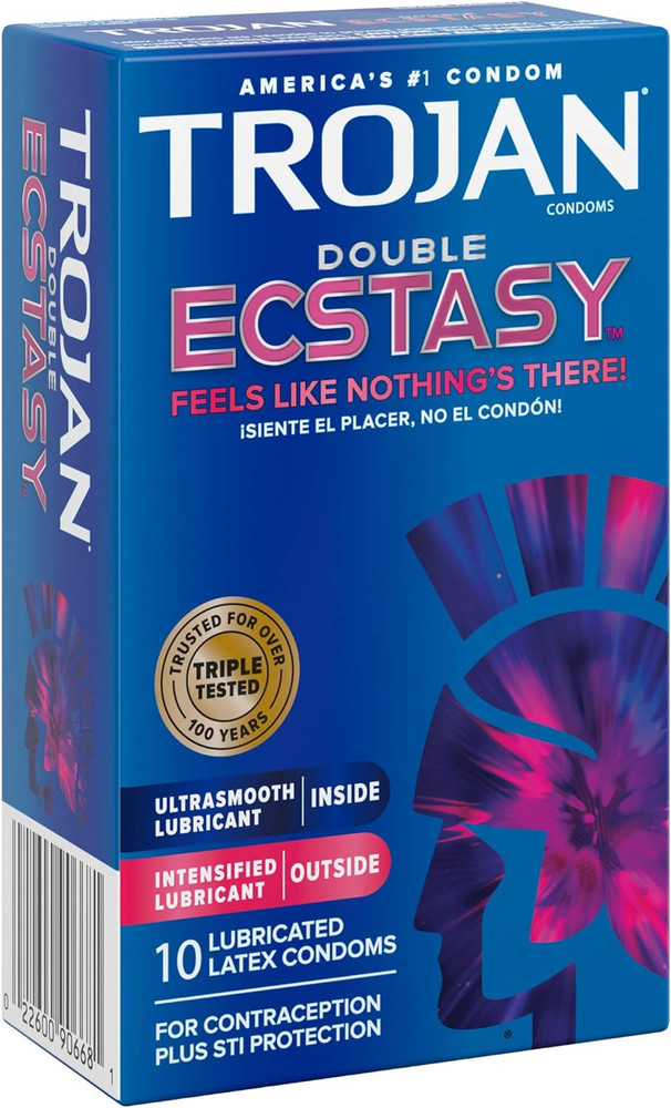 Double Ecstasy Lubricated Condoms - 10 Count