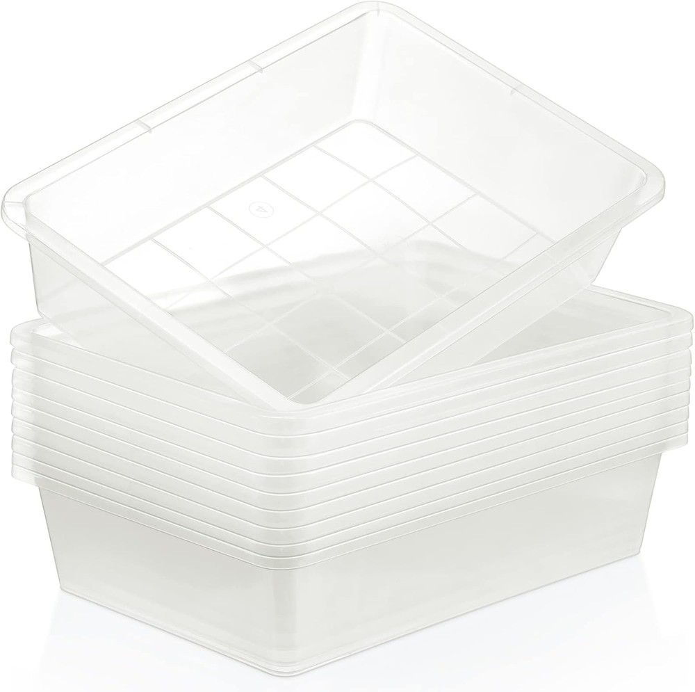 24 Pcs Plastic Paper Trays Classroom Stackable Letter Size Flat Organizer Bins