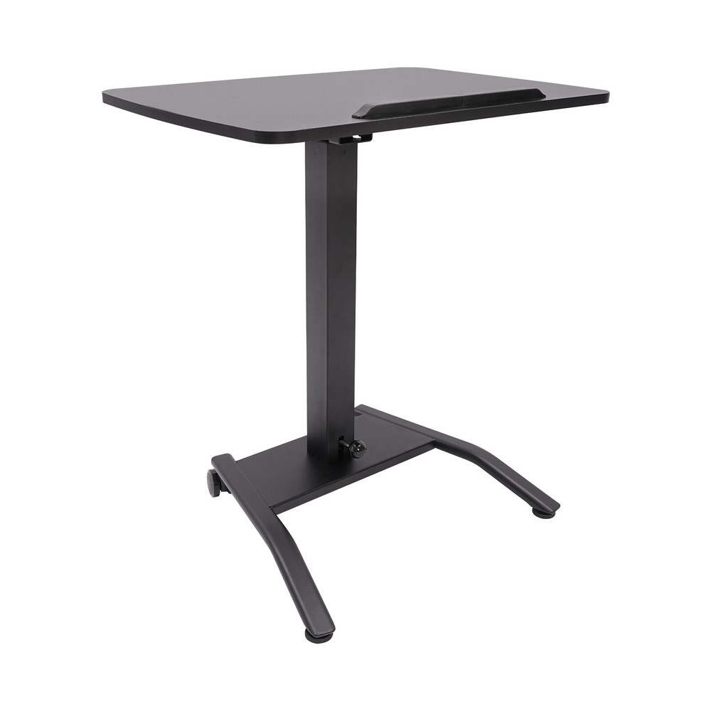 Adjustable 25.5“ Rolling Podium Desk Standing Lifting Computer Desk Black