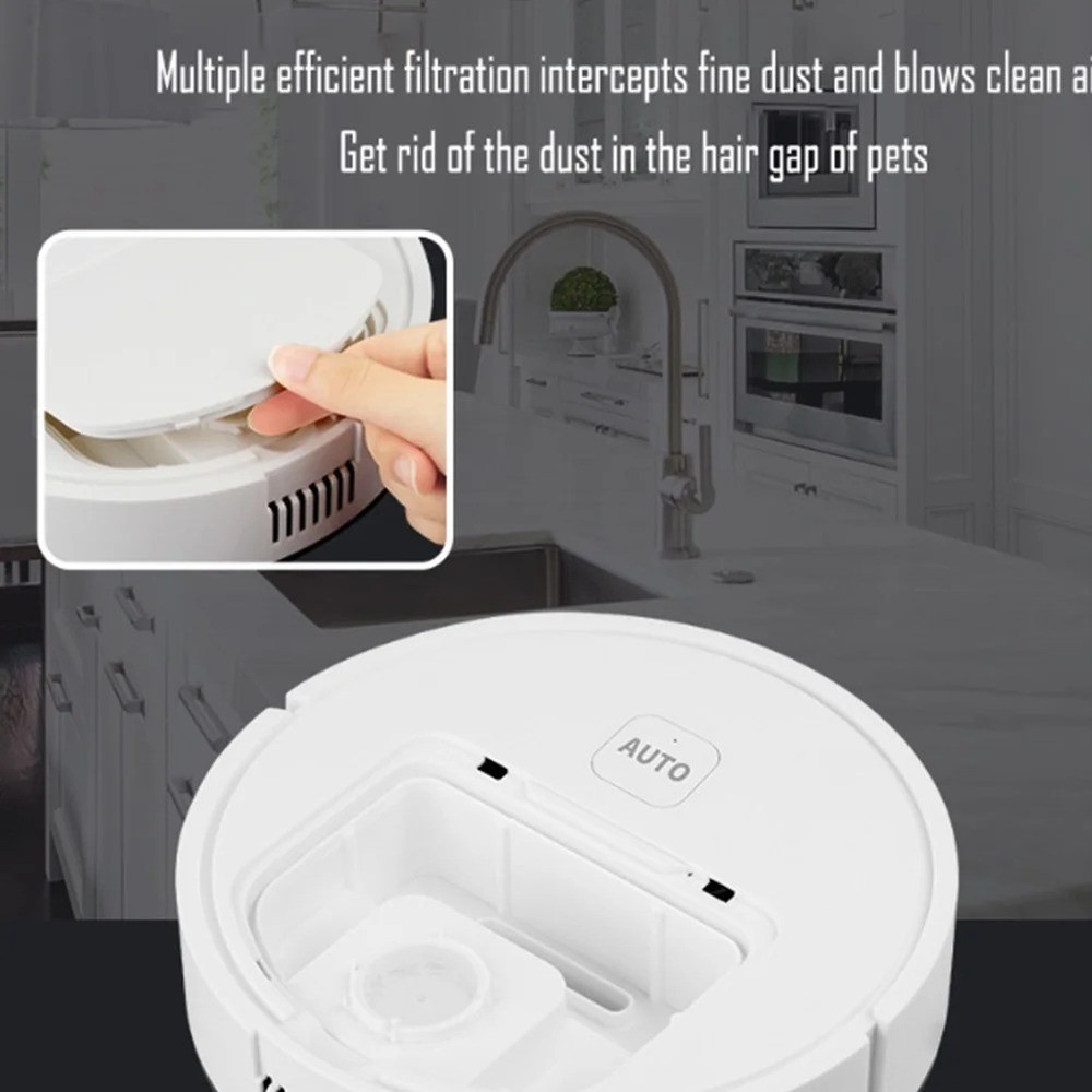 3-in-1 Robot Vacuum Cleaner USB Rechargeable Smart Navigation To Avoid Objects A