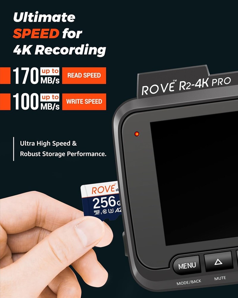 ROVE Ultimate Micro SD Card microSDXC 256GB Memory Card with USB 3.2 Type C