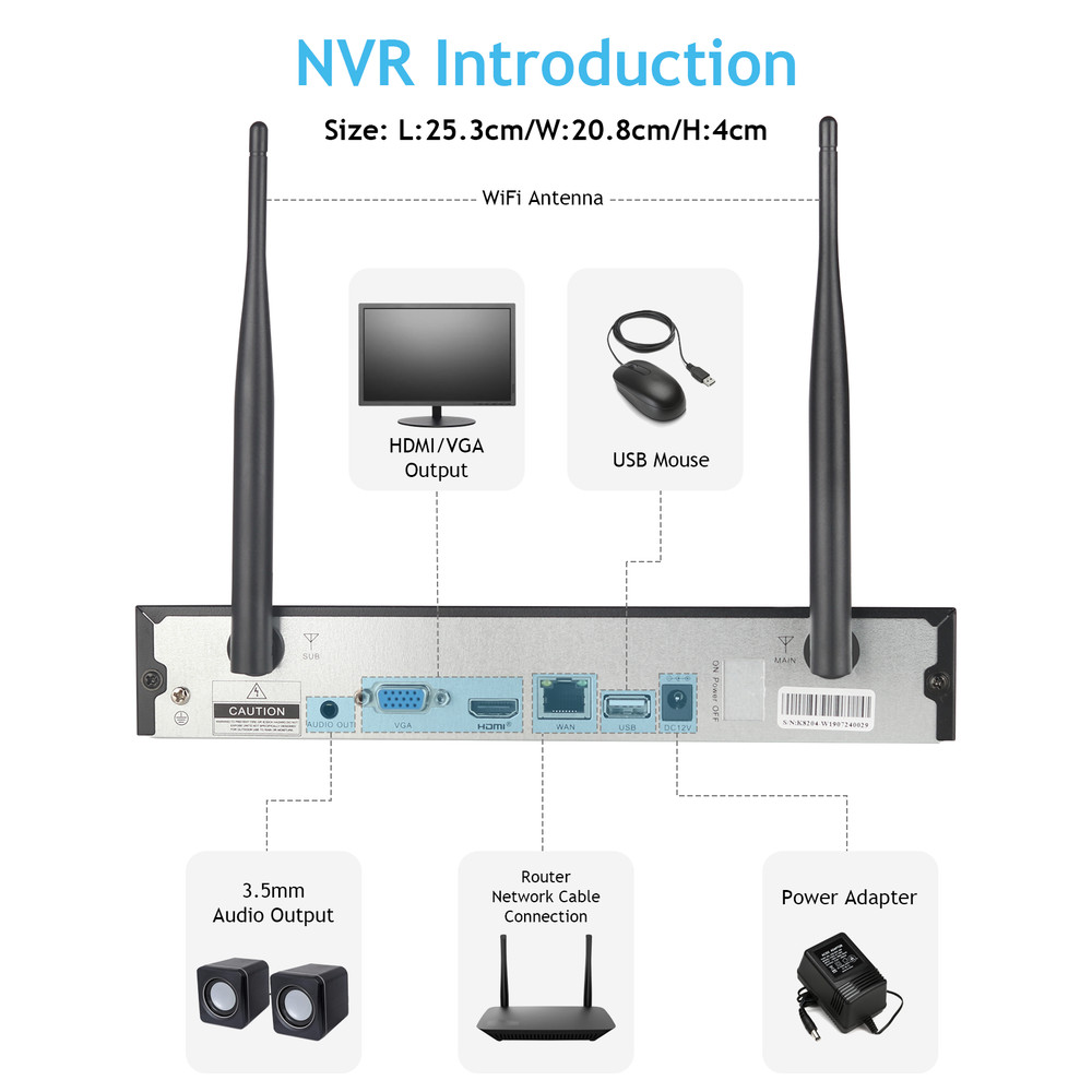 Wireless Outdoor Cameras System 5MP PTZ Security Camera Human Auto-Tracking