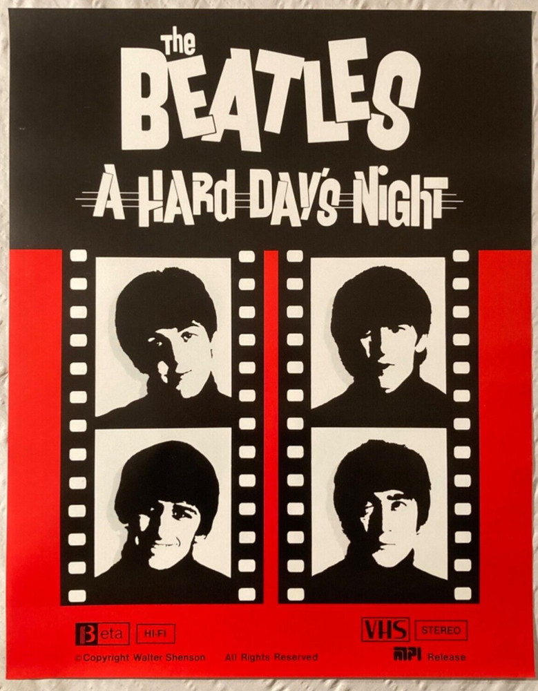 Beatles 1984 Video Promo Poster A Hard Day’s Night Beta VHS