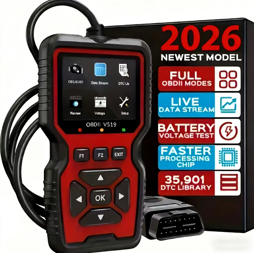 Professional OBD2 V519 Scanner - 2026 Upgraded OBDII + CAN Code Reader US