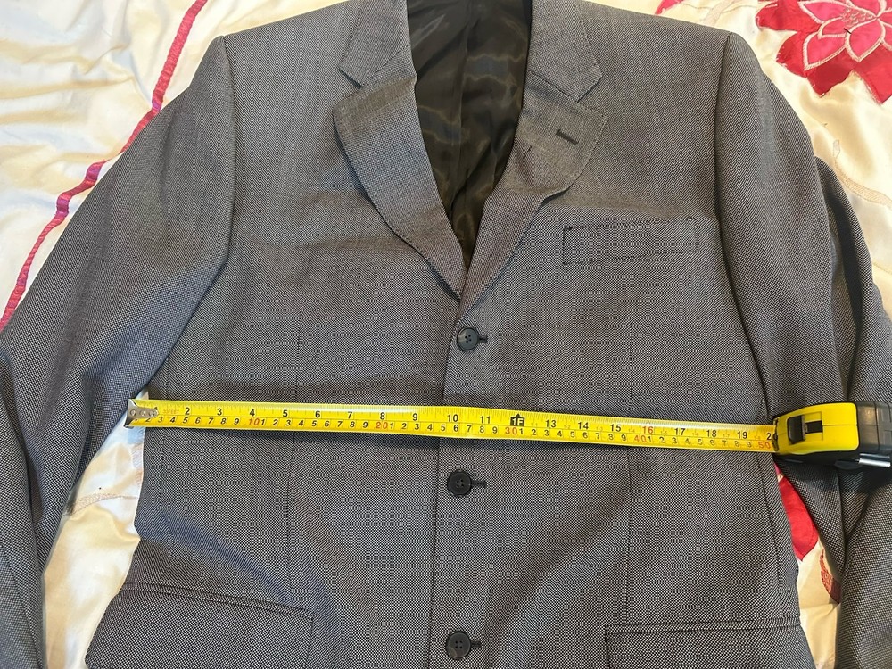 Jaeger Single Breasted Wool Blazer Jacket - Grey - Size 40R