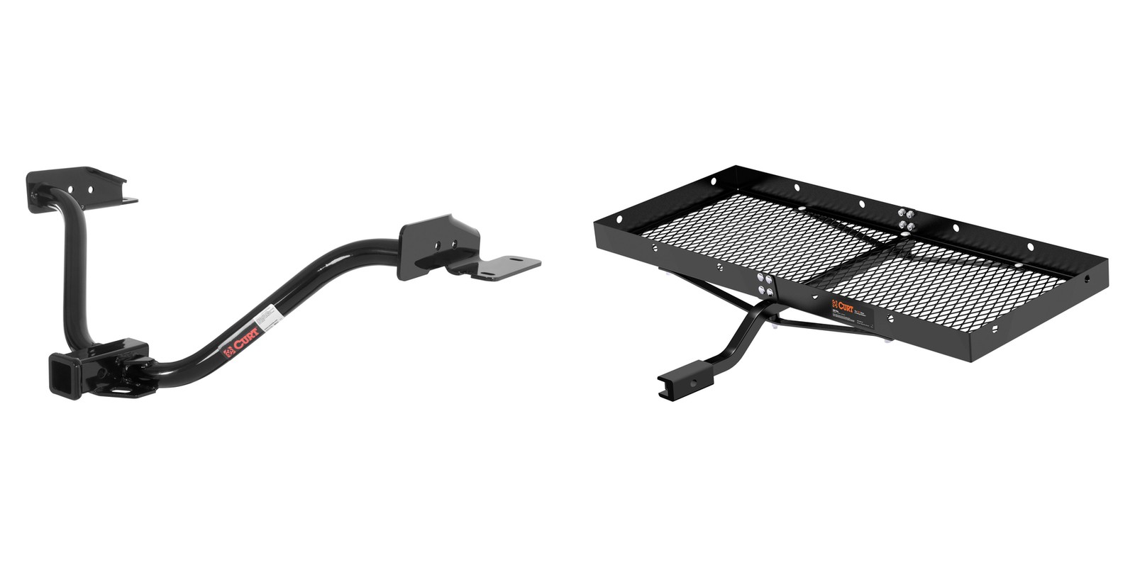 Trailer Hitch + Cargo Carrier Tray Fixed 300lbs CURT Class 3 2in Receiver #13529