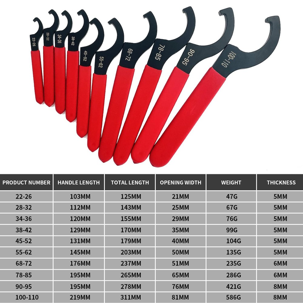 10Pcs Coilover Spanner Wrench Set, Universal Shock Spanner Hook Wrench Tools for
