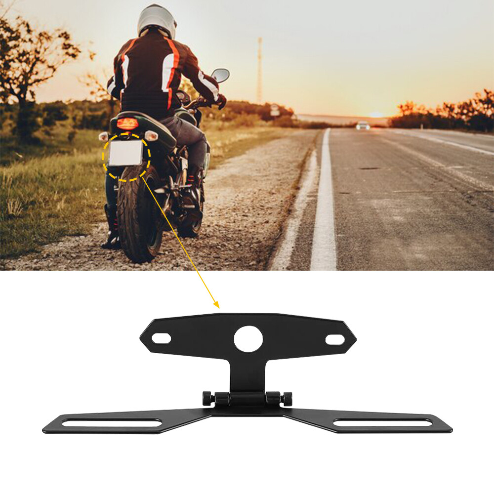 ing License-Plate Holder Tail Rear Bracket Mount Motorcycle Black