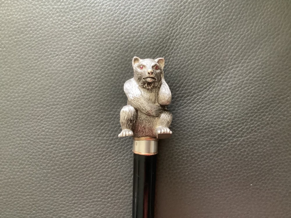 A Russian Silver Walking Stick