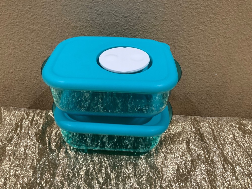 New Tupperware Set 2 Small Rock N Serve Rectangle Microwaveable bowls 260ml each