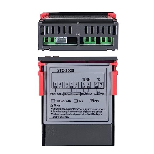 STC-3028 Temperature & Humidity Controller with Integrated Sensor, Dual 24V