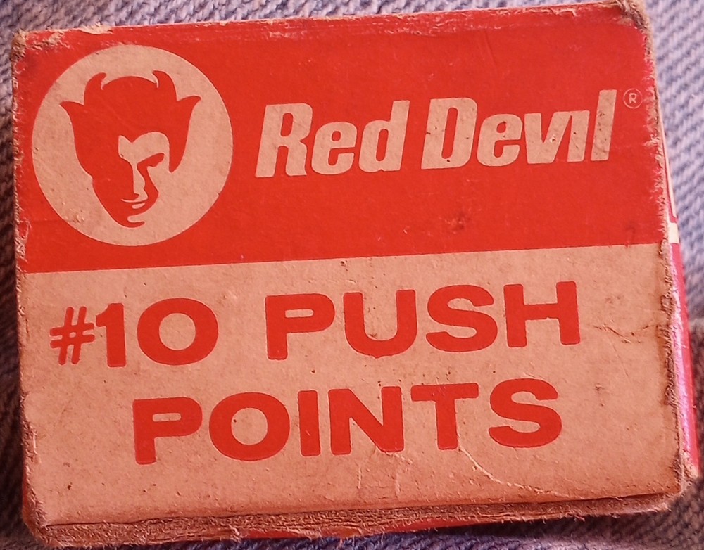 1950's-60's Red Devil Push Points NOS Box