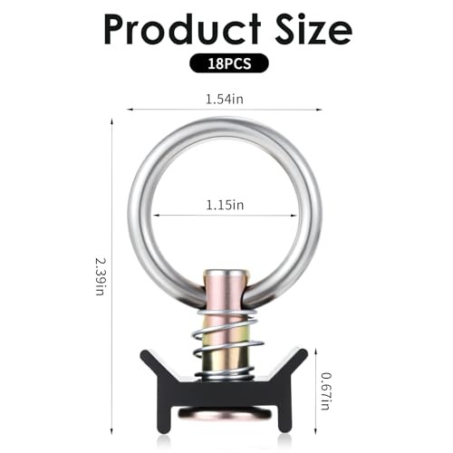 18 Pack Single Stud Fitting for L Track – Heavy-Duty 4000LB Capacity,