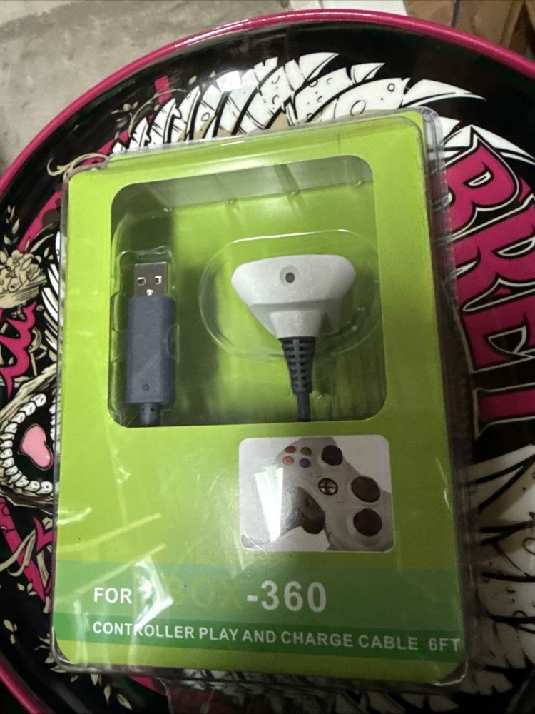 Play and Charge Cable for XBox 360 Wireless Controller White Yobo