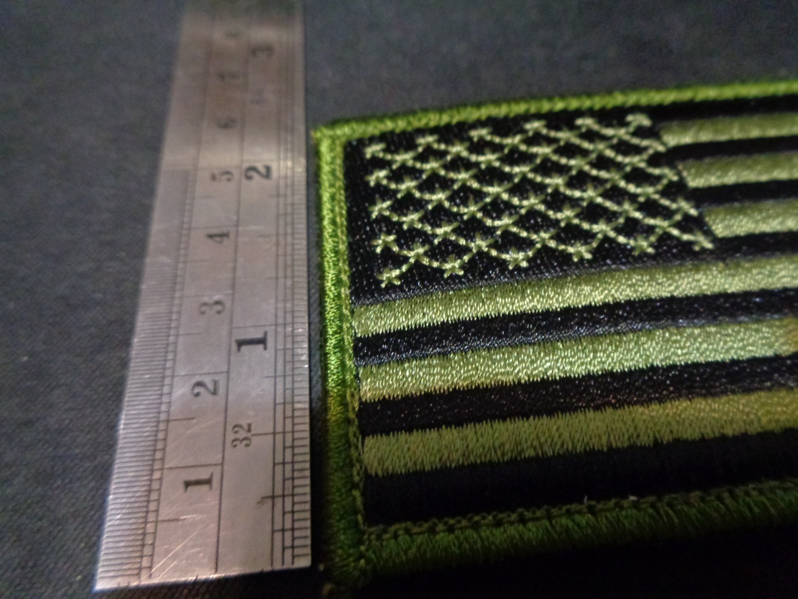 US American FORWARD Flag Patch (OD GREEN) Hook and Look Backing 2" X 3.5" NEW